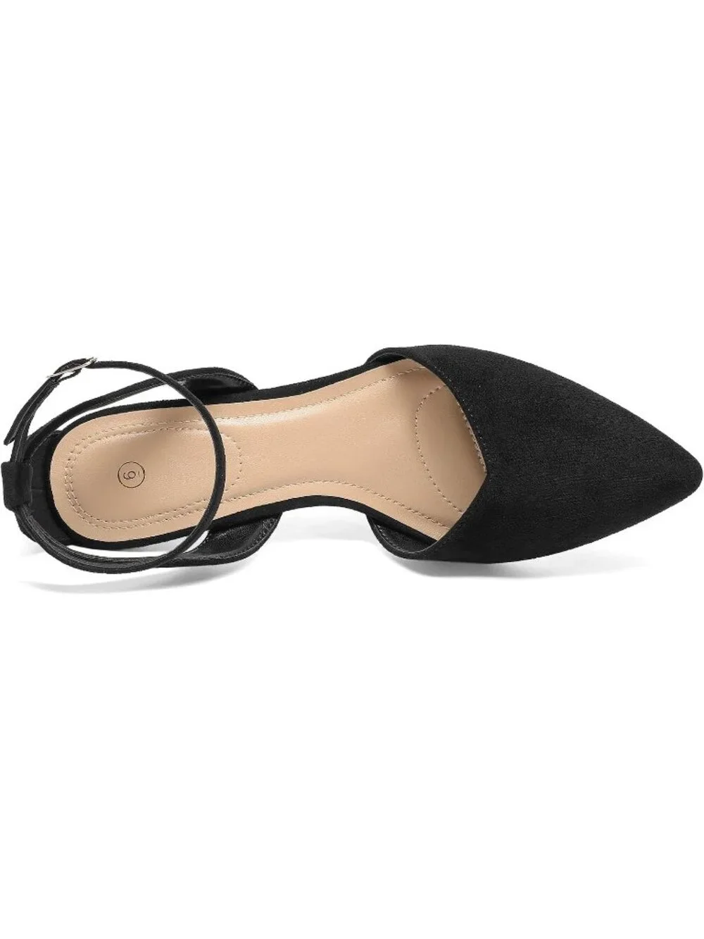 Women's Black Suede Closed Toe Kitten Heels Comfortable Dress Pumps Shoes